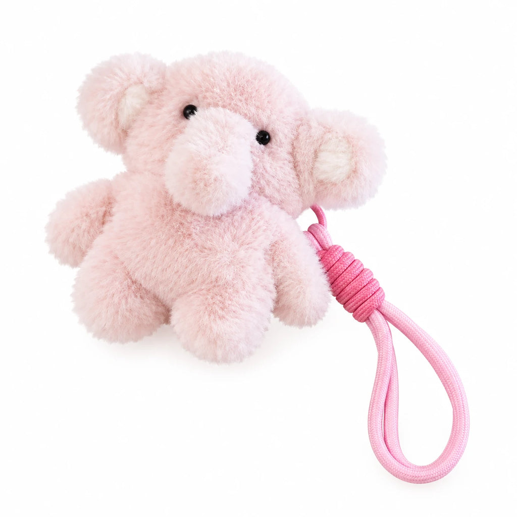 AirPods Case Plush with Fluffy Elephant Design and Lanyard - Pink / Airpods 3