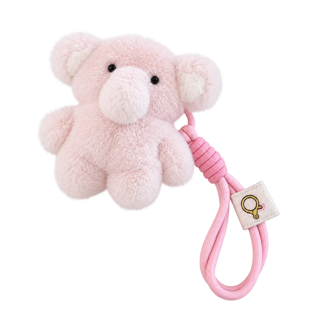 AirPods Case Plush with Fluffy Elephant Design and Lanyard - Pink / Airpods 4