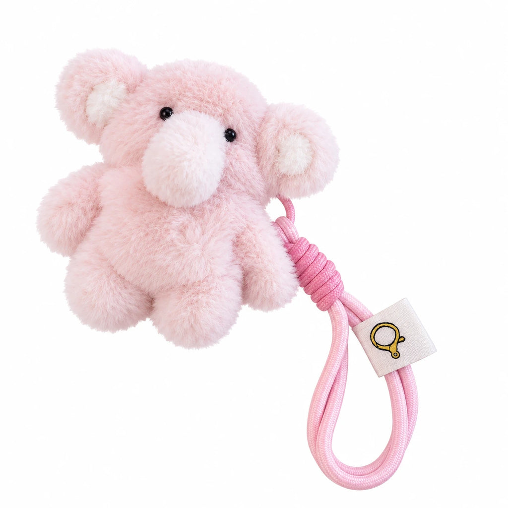 AirPods Case Plush with Fluffy Elephant Design and Lanyard - Pink / Airpods Pro 3