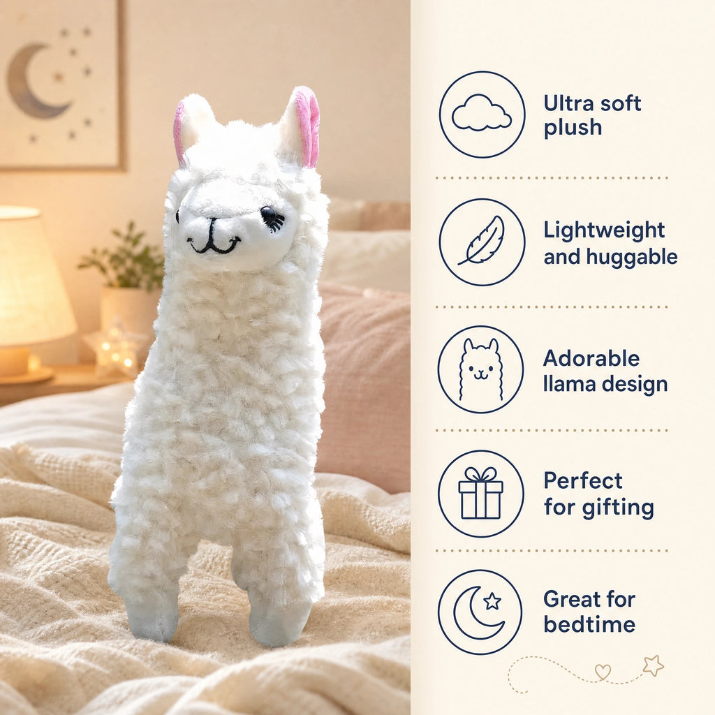 Alpaca Plush Toy in Soft Long-Pile Fabric - Bénéfices produit