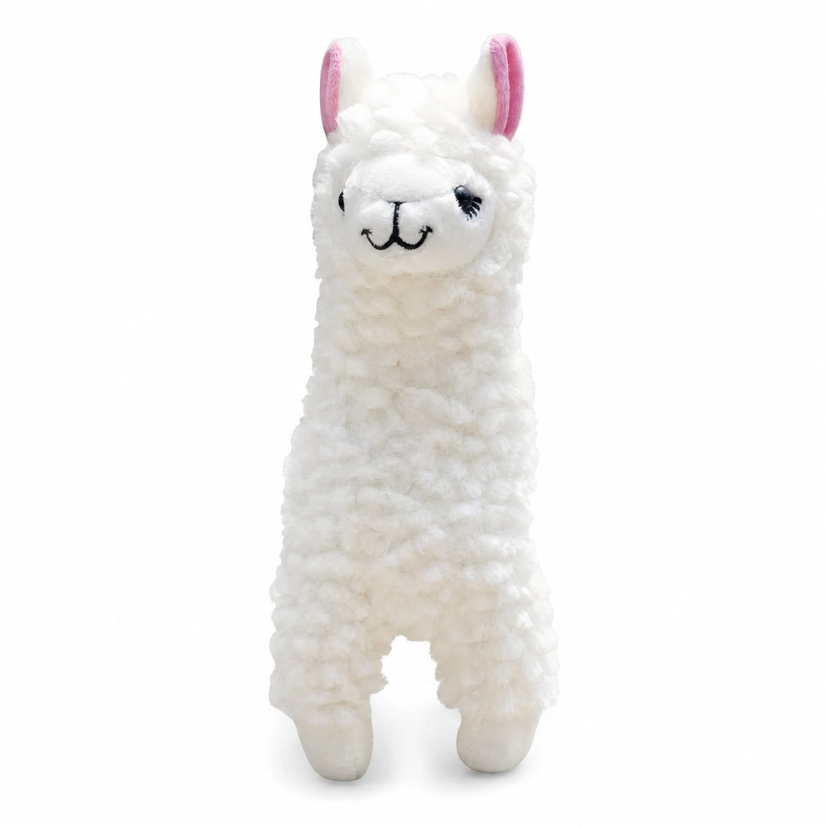 Alpaca Plush Toy in Soft Long-Pile Fabric - Fond blanc