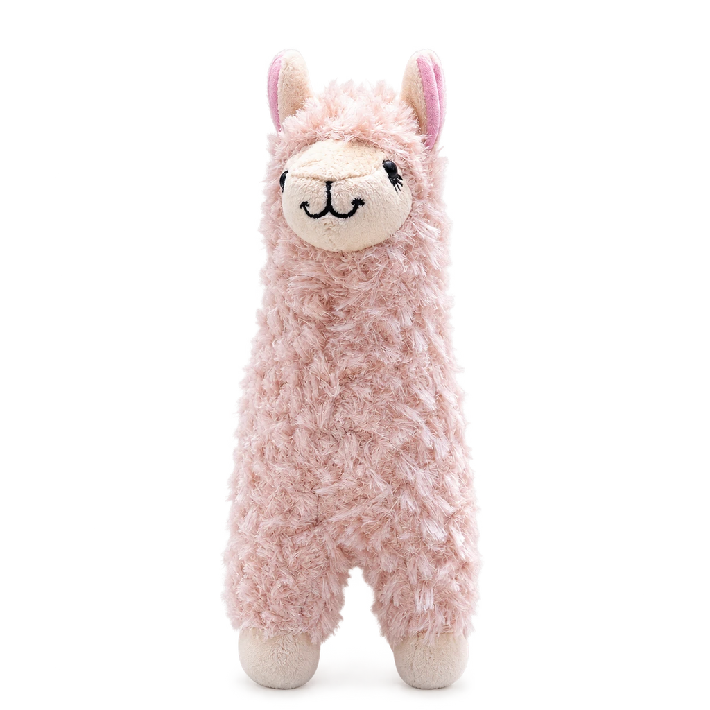 Alpaca Plush Toy in Soft Long-Pile Fabric - Pink
