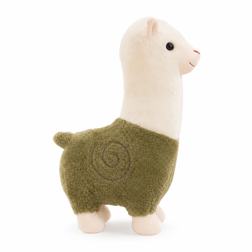Alpaca Plush with Textured Colored Fleece – 25cm - Green