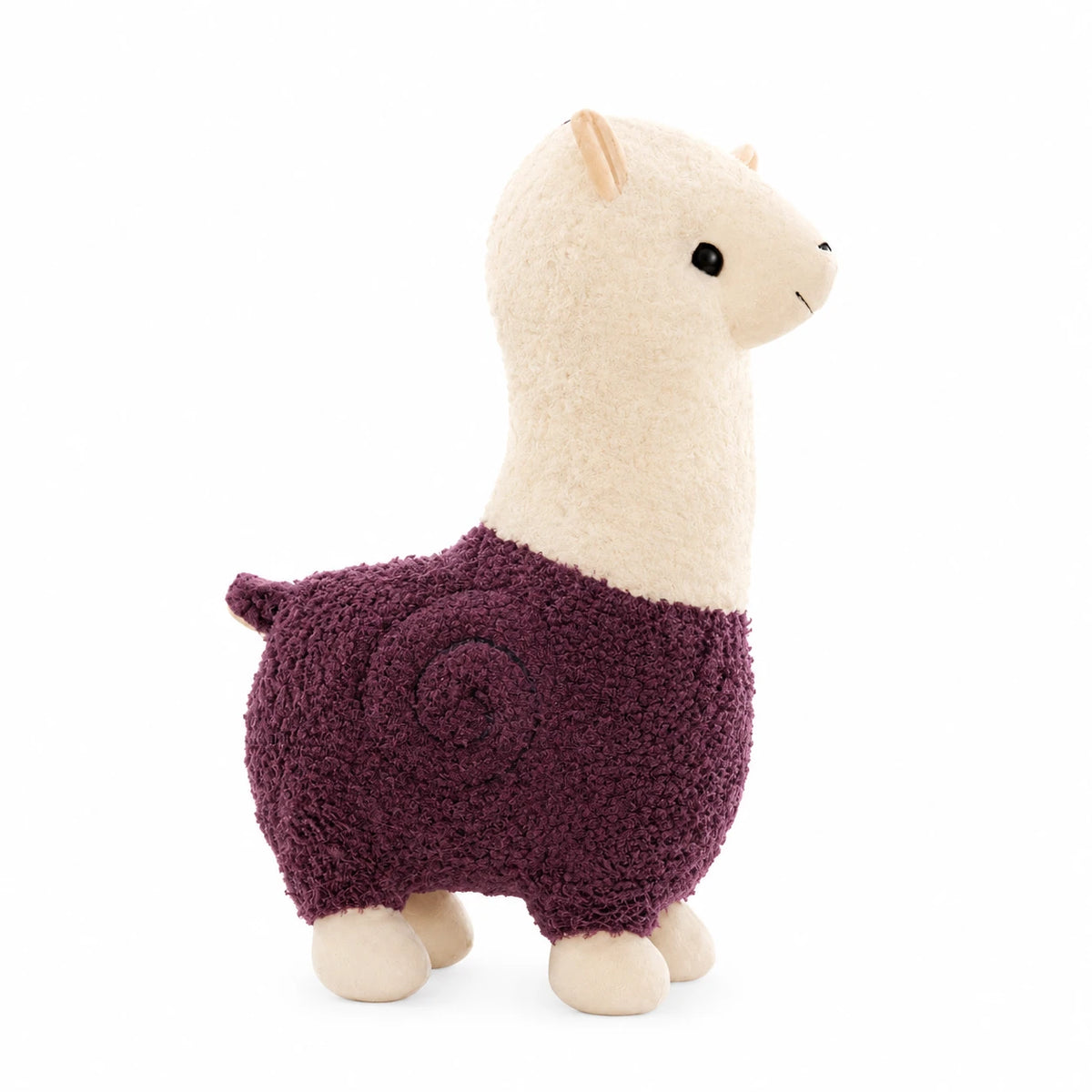 Alpaca Plush with Textured Colored Fleece – 25cm - Purple