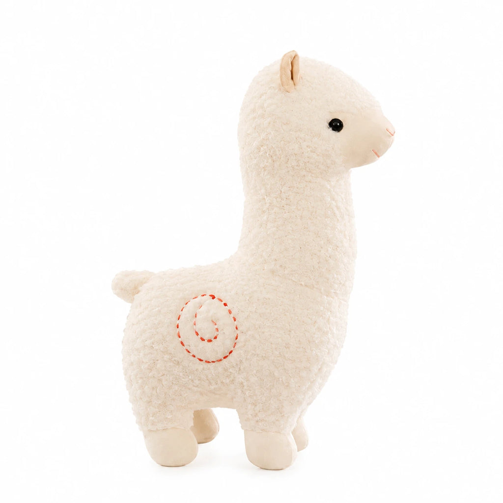 Alpaca Plush with Textured Colored Fleece – 25cm - White