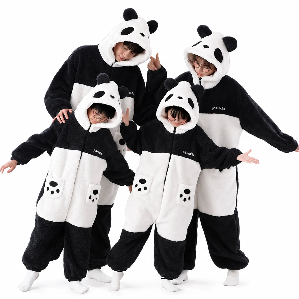 Animal Onesie Pajamas with Bear Design and Fleece Sherpa - Panda Bear / Kids-8T … (13 tailles)