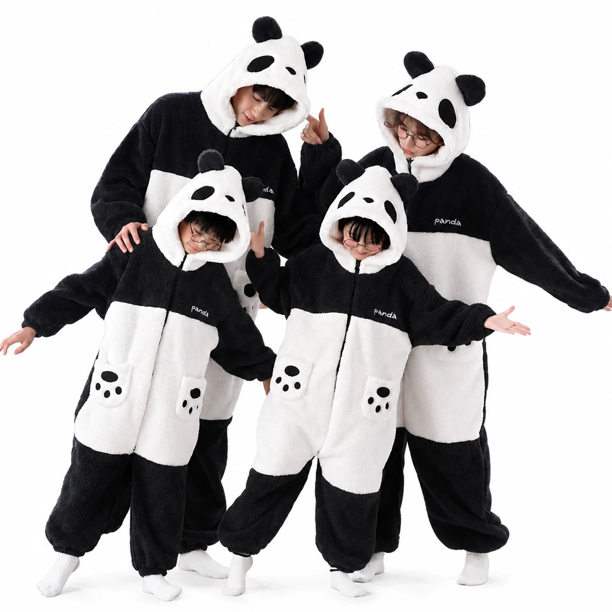 Animal Onesie Pajamas with Bear Design and Fleece Sherpa - Panda Bear / Kids-8T … (13 tailles)