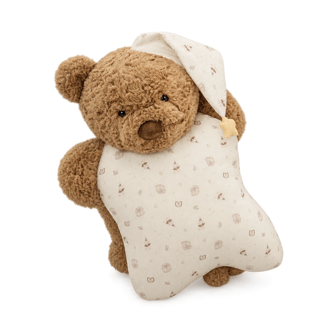 Animal Pillow Plush with Soft Belly Design - Bear