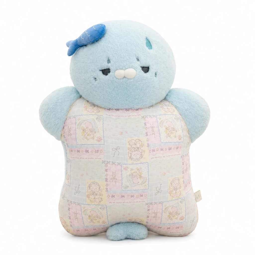 Animal Pillow Plush with Soft Belly Design - Blue Seal