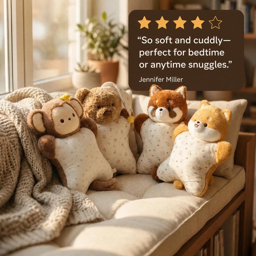 Animal Pillow Plush with Soft Belly Design - Image témoignage