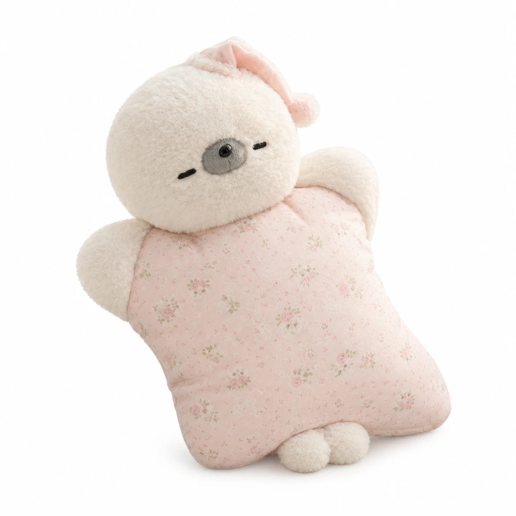 Animal Pillow Plush with Soft Belly Design - Pink Seal