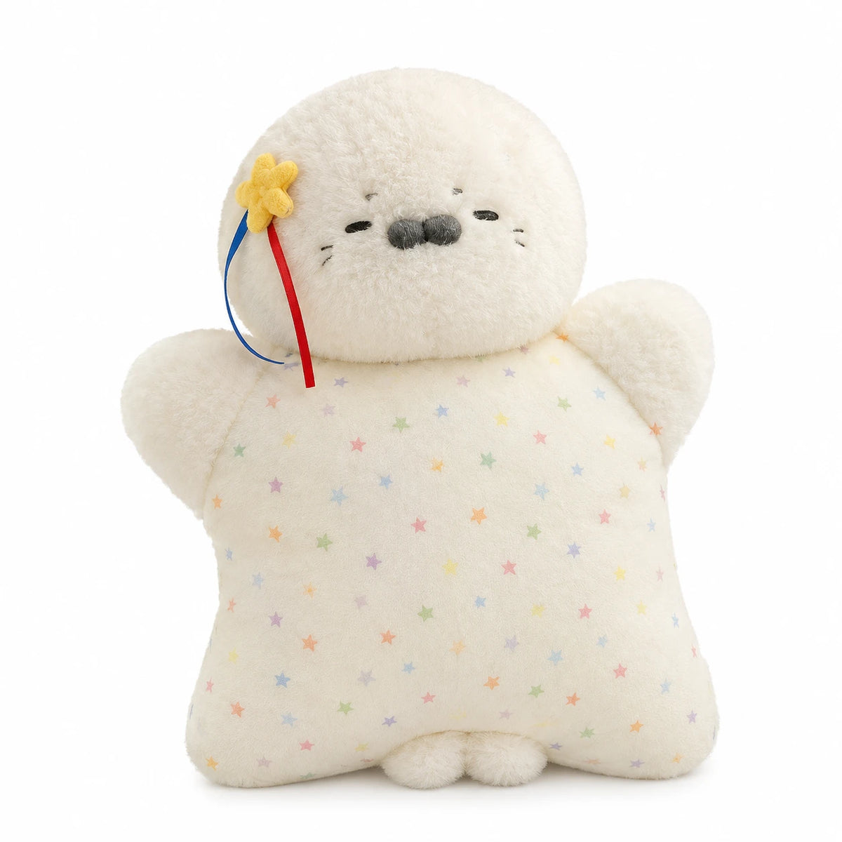 Animal Pillow Plush with Soft Belly Design - White Seal