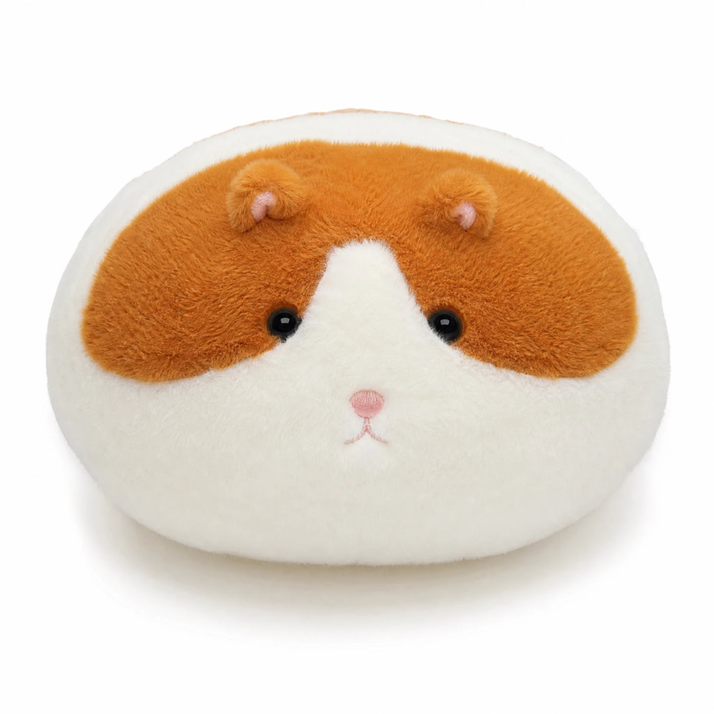Animal Plush Pillow – Round Mochi-Style Stuffed Toy - Fond blanc