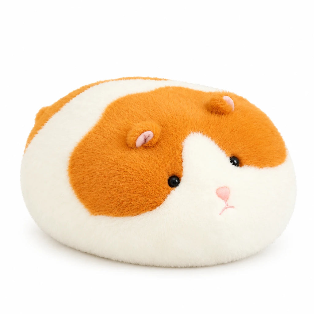 Animal Plush Pillow – Round Mochi-Style Stuffed Toy - Hamster (Ginger) / 15in / 40cm … (2 tailles)