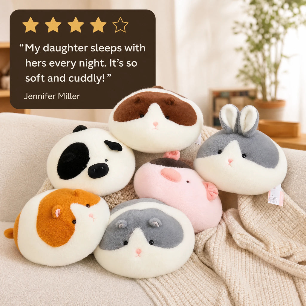 Animal Plush Pillow – Round Mochi-Style Stuffed Toy - Image témoignage