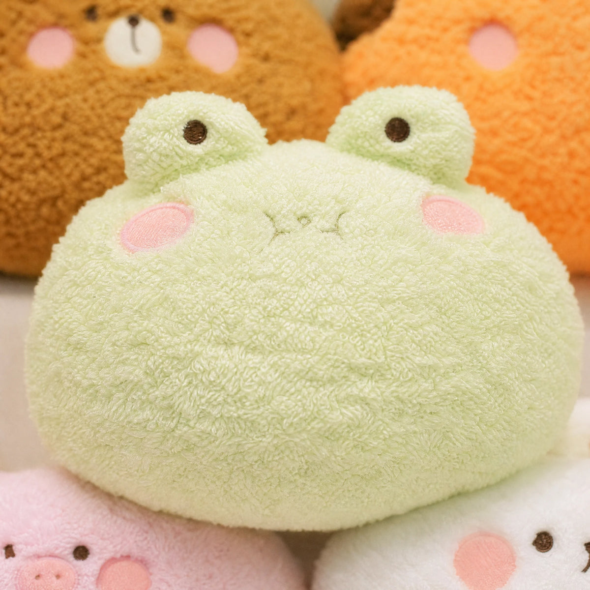 Animal Plush Pillow - Round Soft Stuffed Cushion - Détail matière