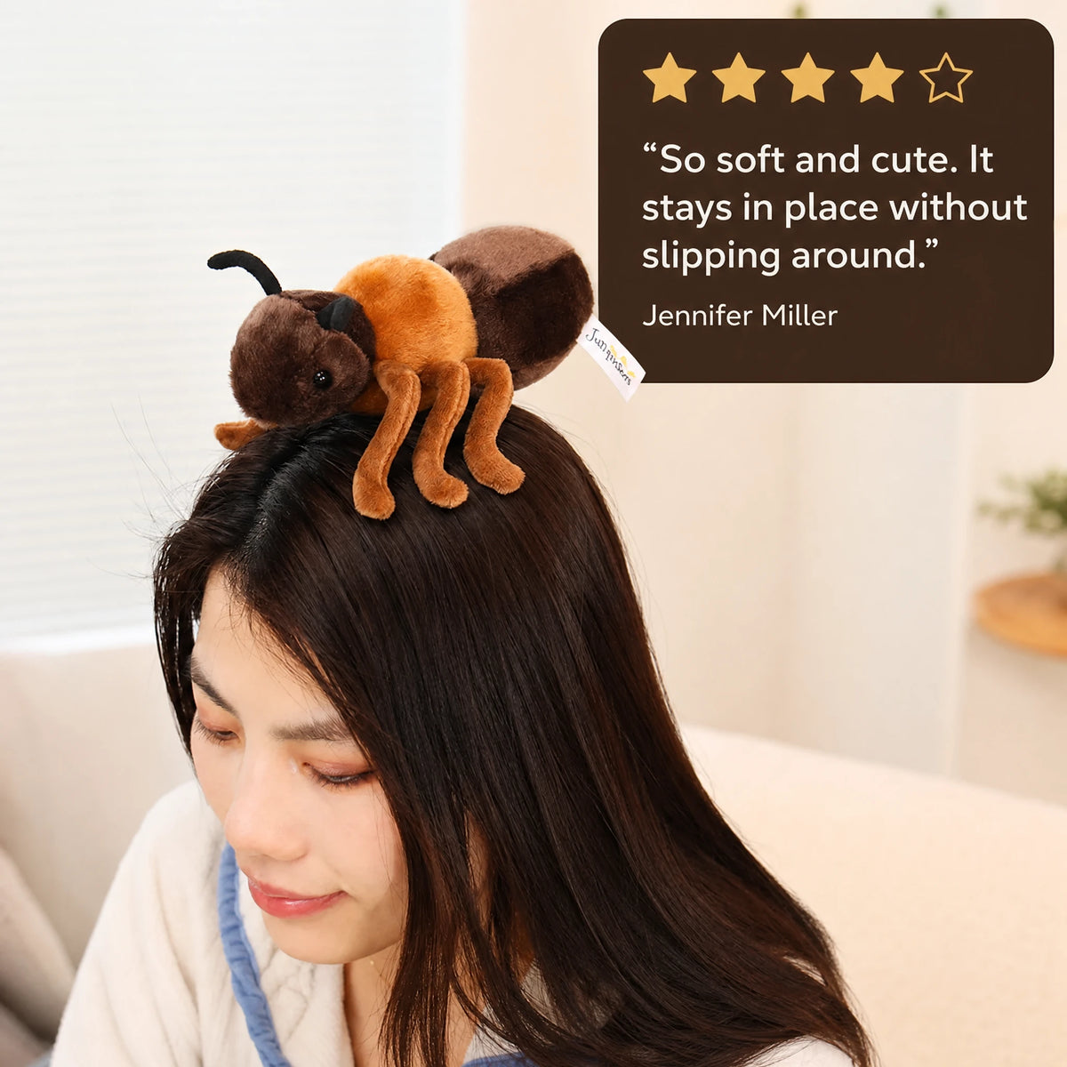 Ant Plush Toy with Detailed Design and Soft Brown Fur - Image témoignage