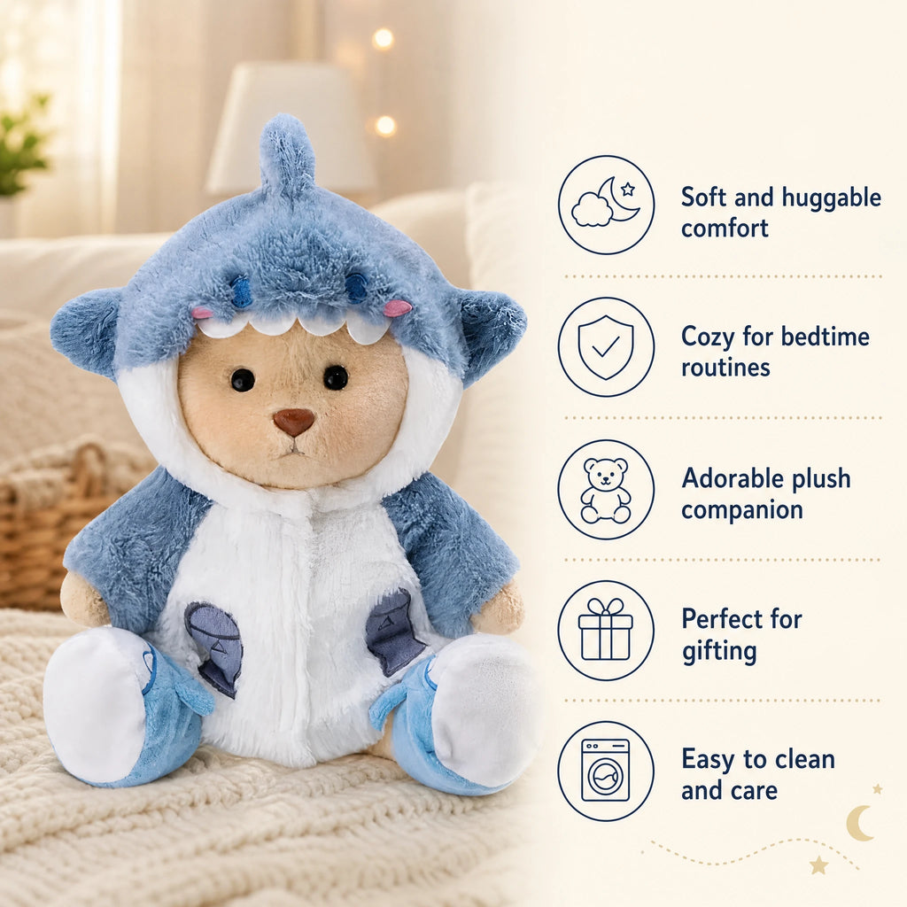 Articulated Teddy Bear with Removable Shark Costume - Bénéfices produit