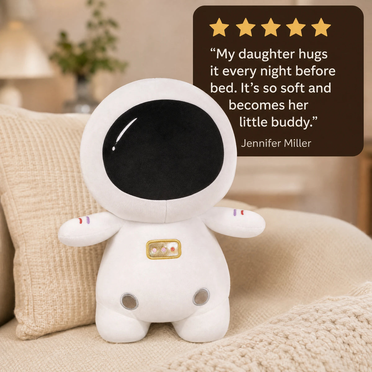 Astronaut Plush with Space Helmet Design - Image témoignage