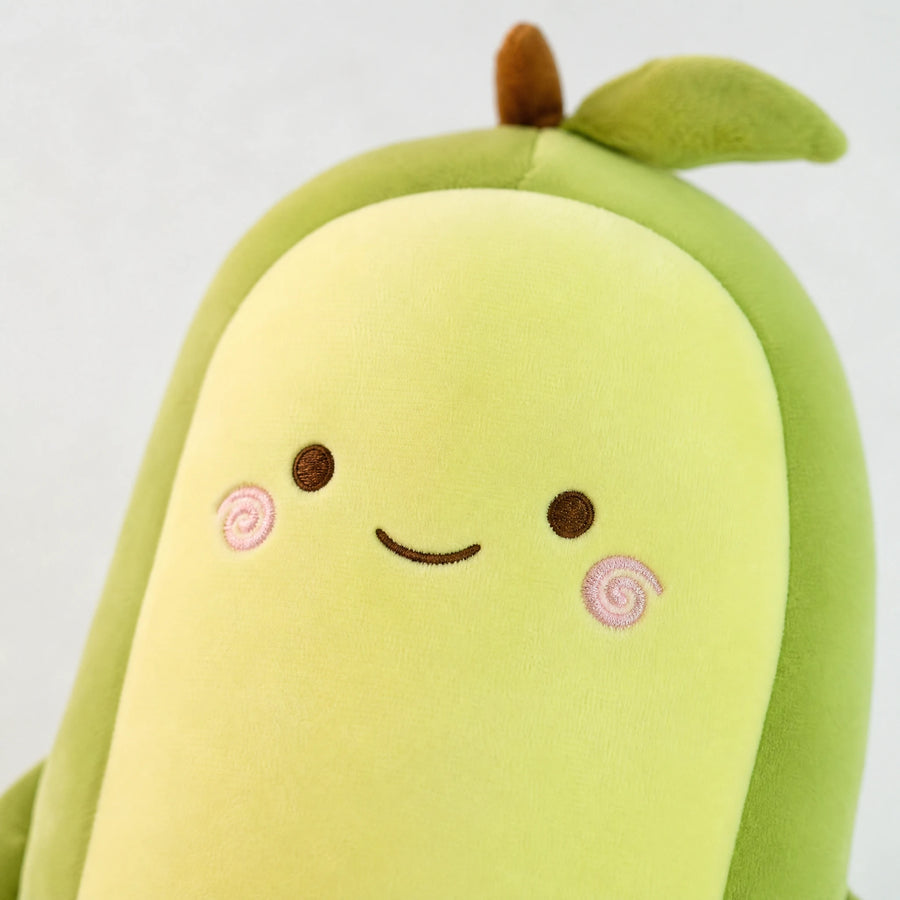 Avocado Body Pillow with Smiling Face and Soft Cotton - Détail matière
