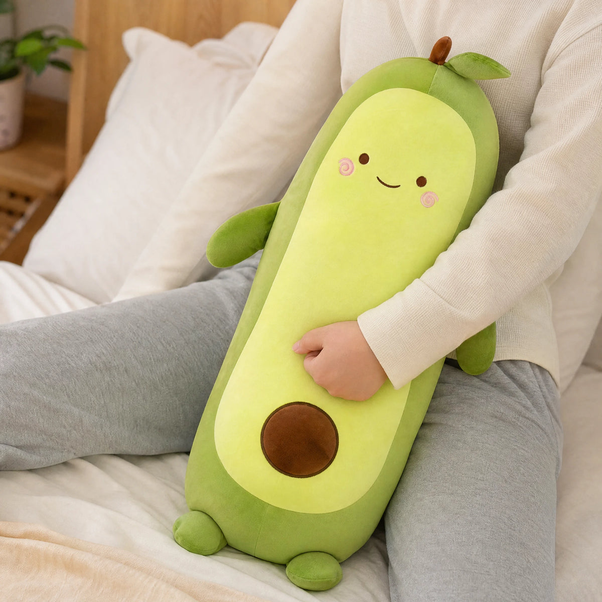 Avocado Body Pillow with Smiling Face and Soft Cotton - Utilisation du produit