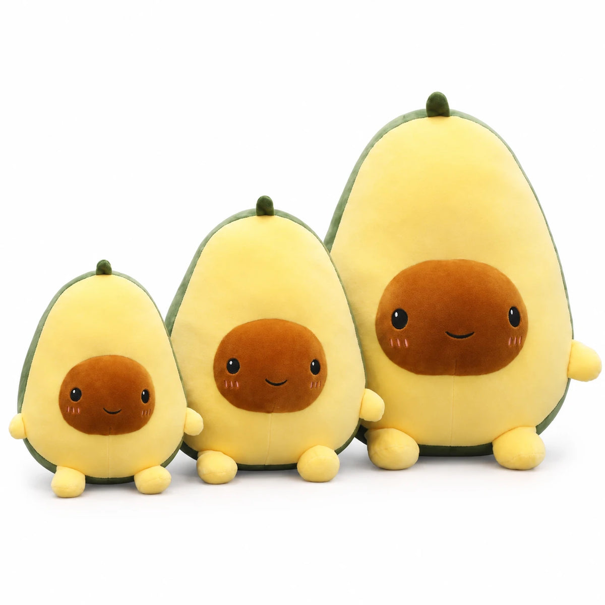 Avocado Plush Toy with Smiling Face and Soft Fabric - 11in / 30cm · 15in / 40cm · 23in / 60cm
