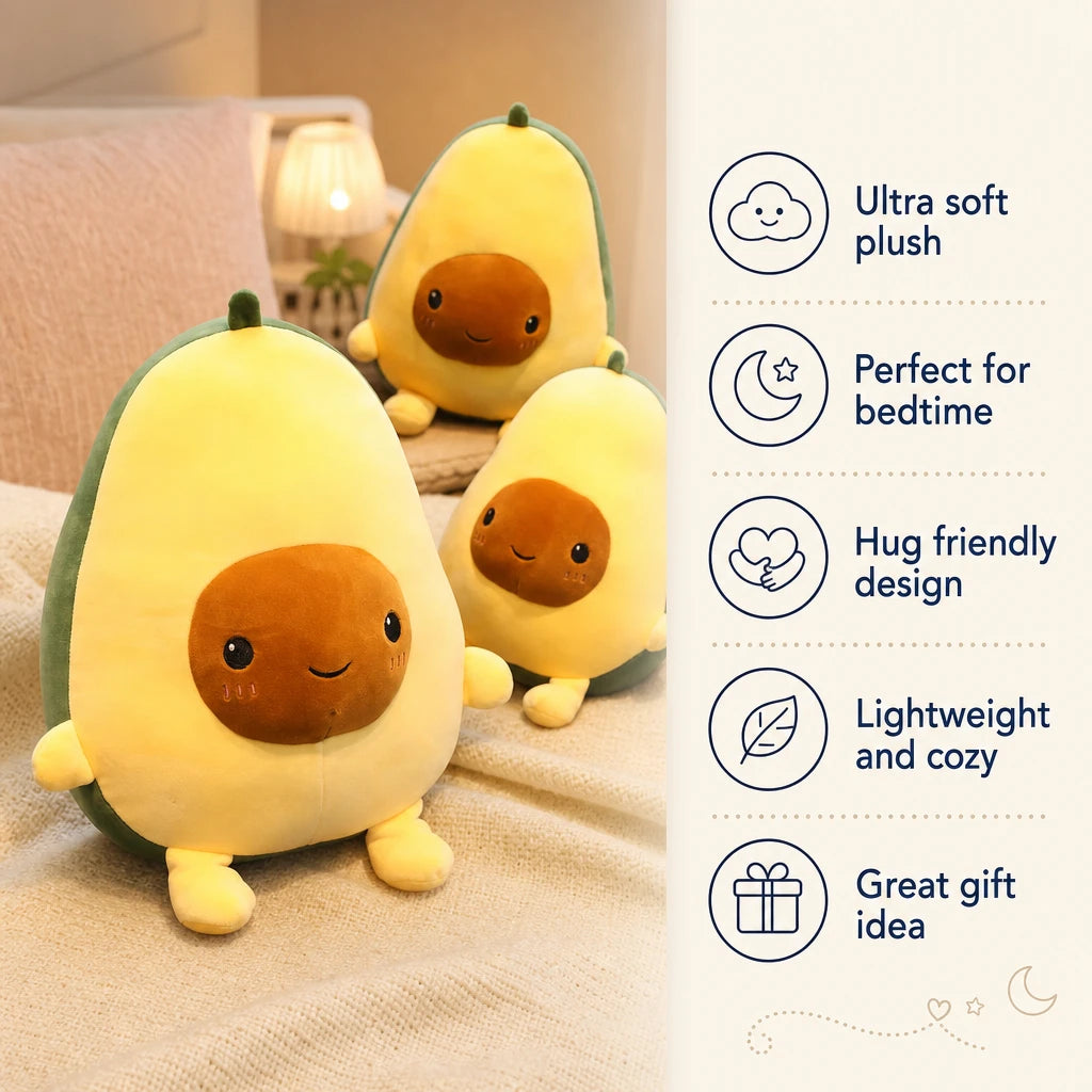 Avocado Plush Toy with Smiling Face and Soft Fabric - Bénéfices produit