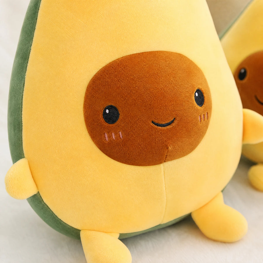 Avocado Plush Toy with Smiling Face and Soft Fabric - Détail matière