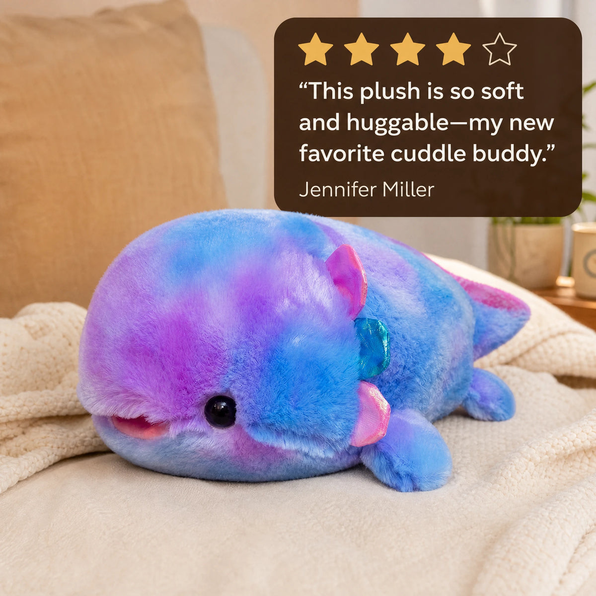 Axolotl Plush - Galaxy Colors with Sparkle Fins - Image témoignage