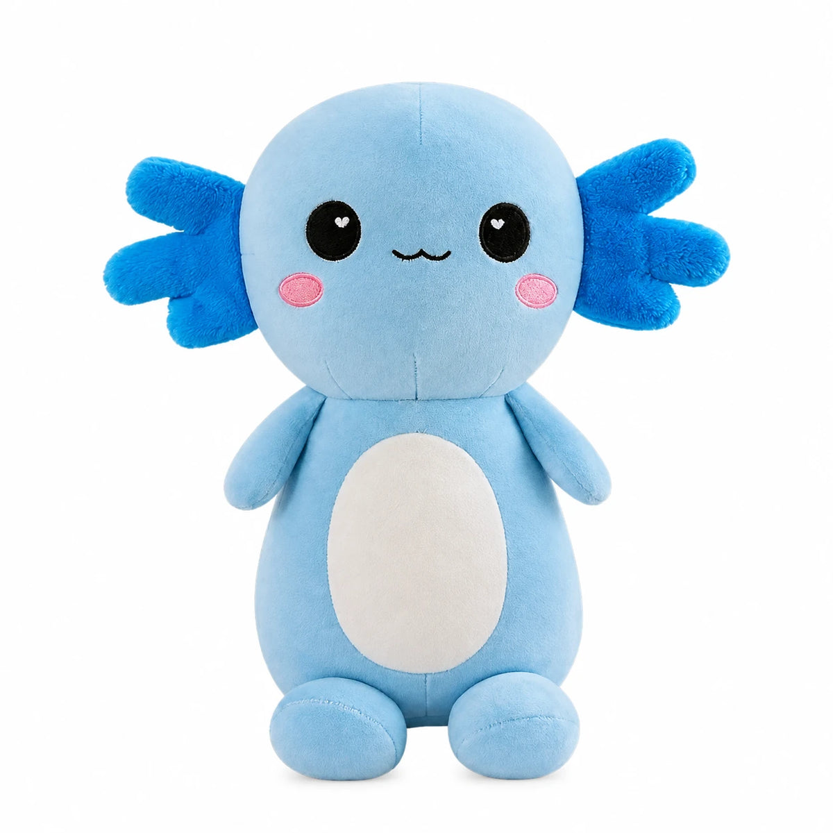 Axolotl Plush with Embroidered Face and Soft Cotton Fill - Blue / 10in / 25cm … (4 tailles)
