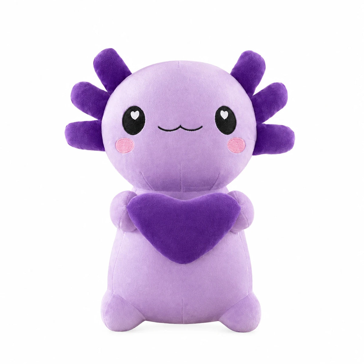 Axolotl Plush with Heart – Kawaii Design in Pink - Purple / 12in / 30cm … (3 tailles)