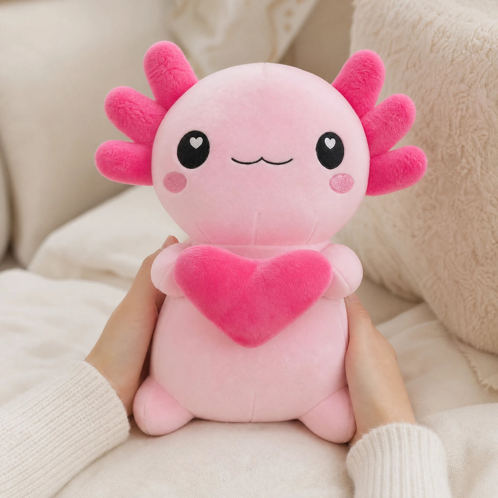 Axolotl Plush with Heart – Kawaii Design in Pink - Utilisation du produit