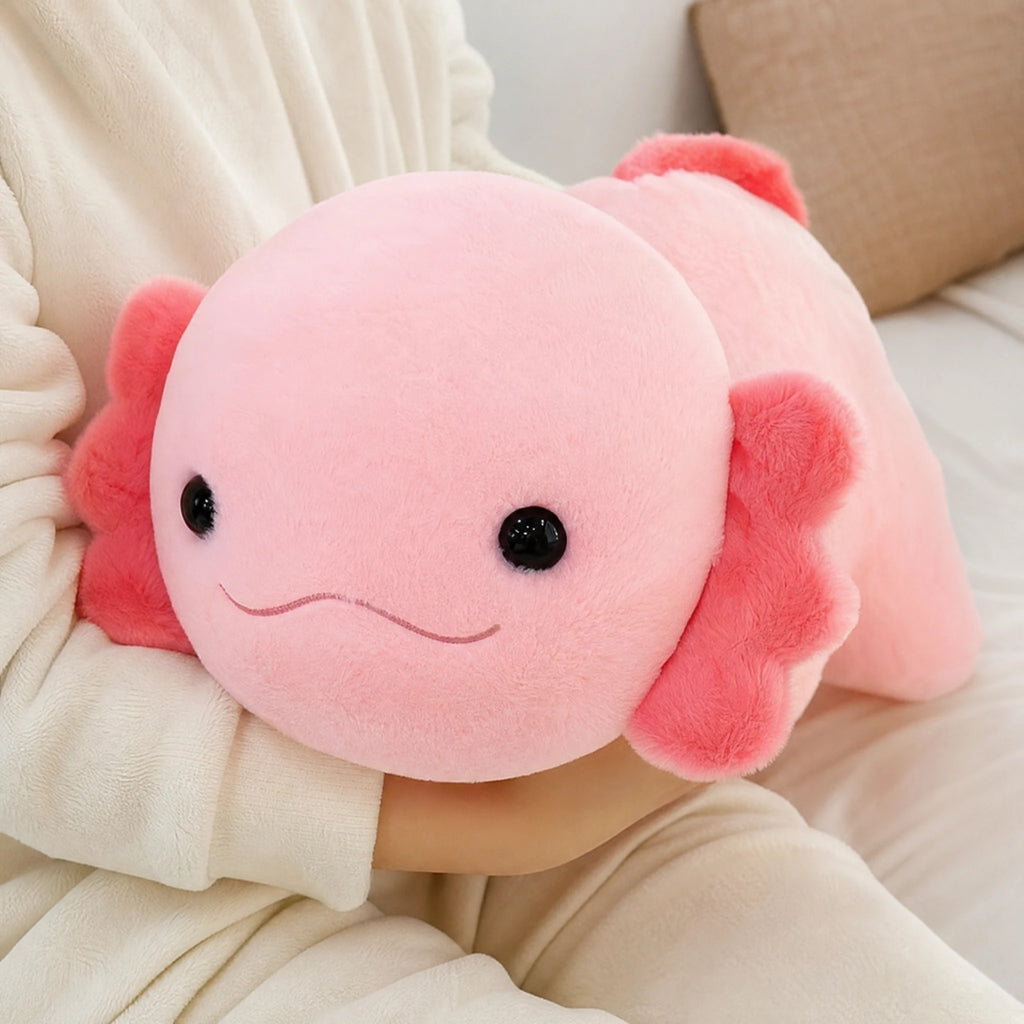 Axolotl Plush with Soft Pink Body and Coral Gills - Utilisation du produit