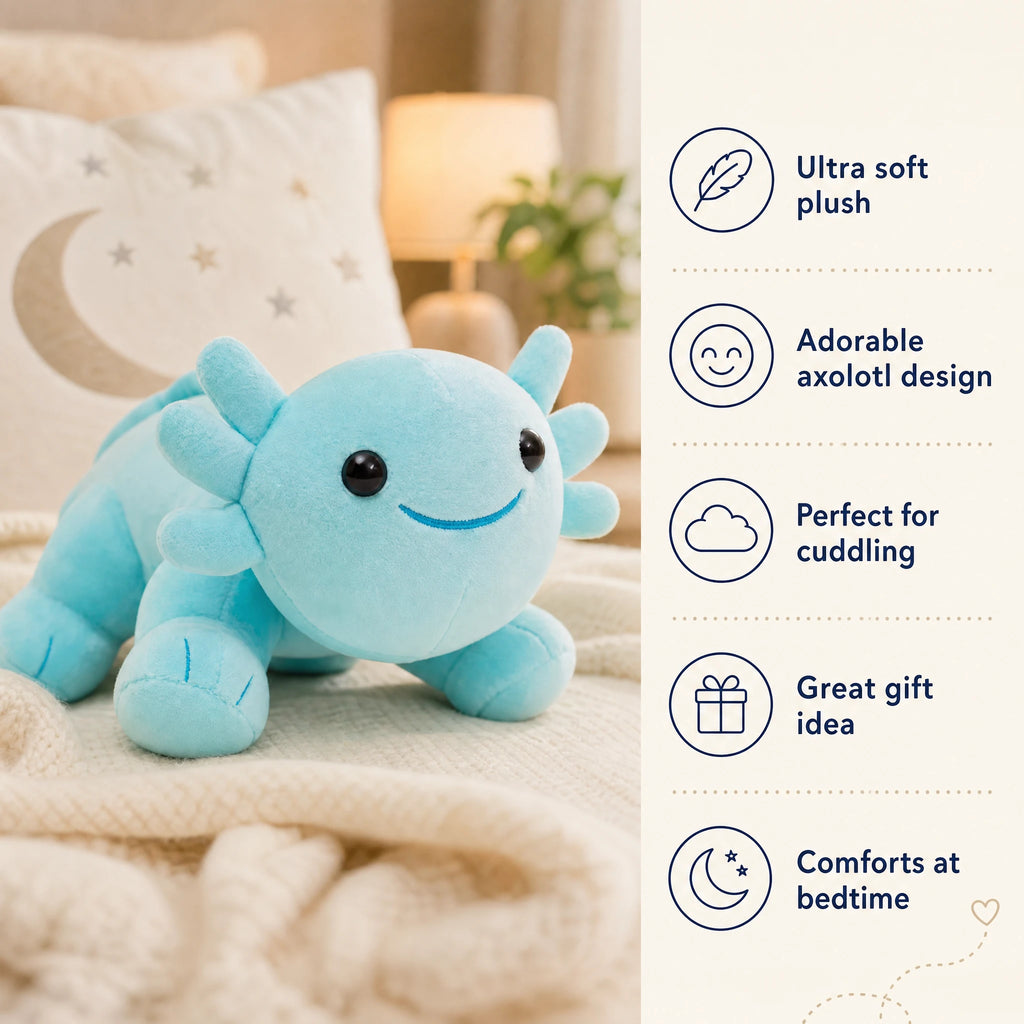 Axolotl Plush with Soft Textured Body and Smile - Bénéfices produit