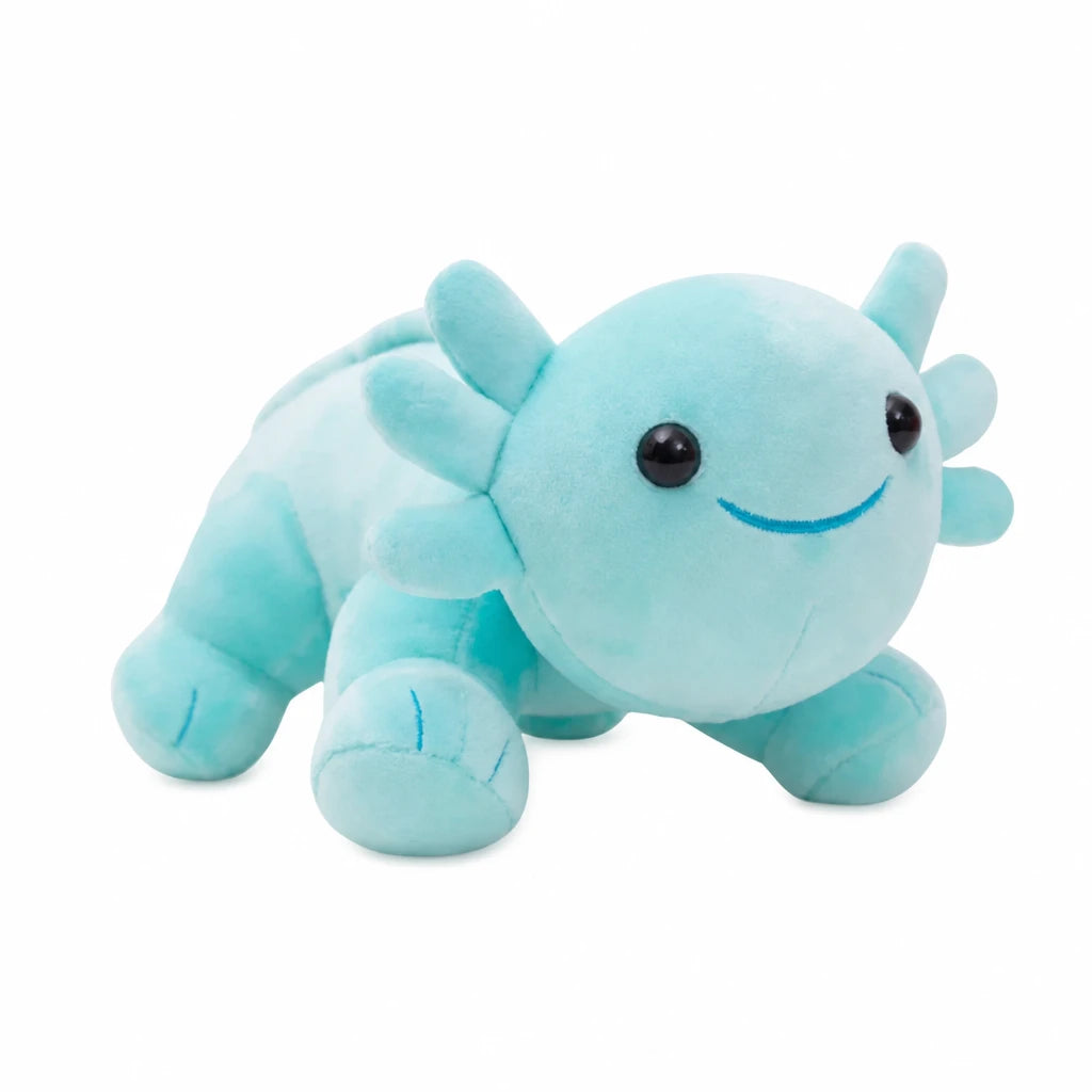 Axolotl Plush with Soft Textured Body and Smile - Green