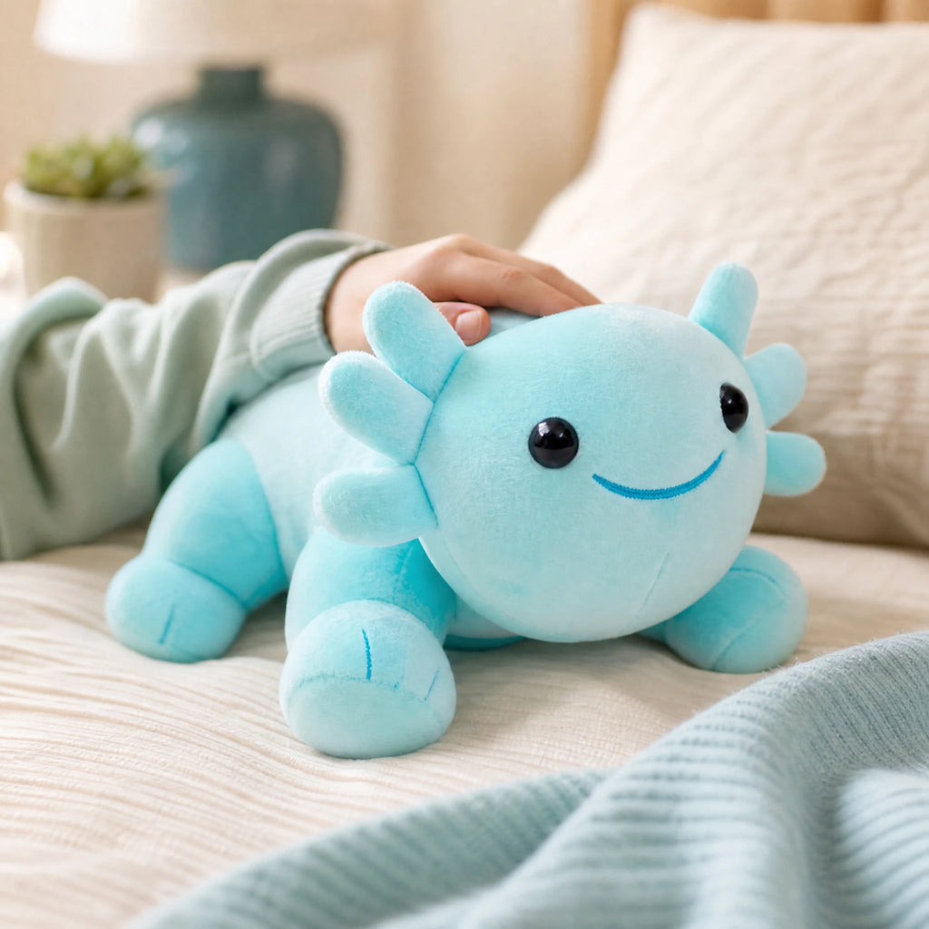 Axolotl Plush with Soft Textured Body and Smile - Utilisation du produit