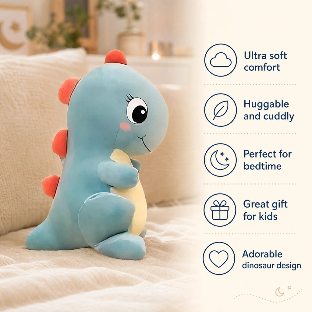 Baby Dinosaur Plush with Spikes in Blue Cotton - Bénéfices produit