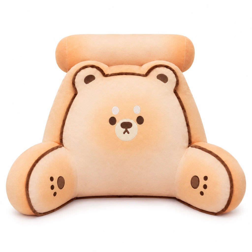 Backrest Pillow with Cat Design and Armrests - Bear / 15.5in / 40cm · Bear / 19.5in / 50cm
