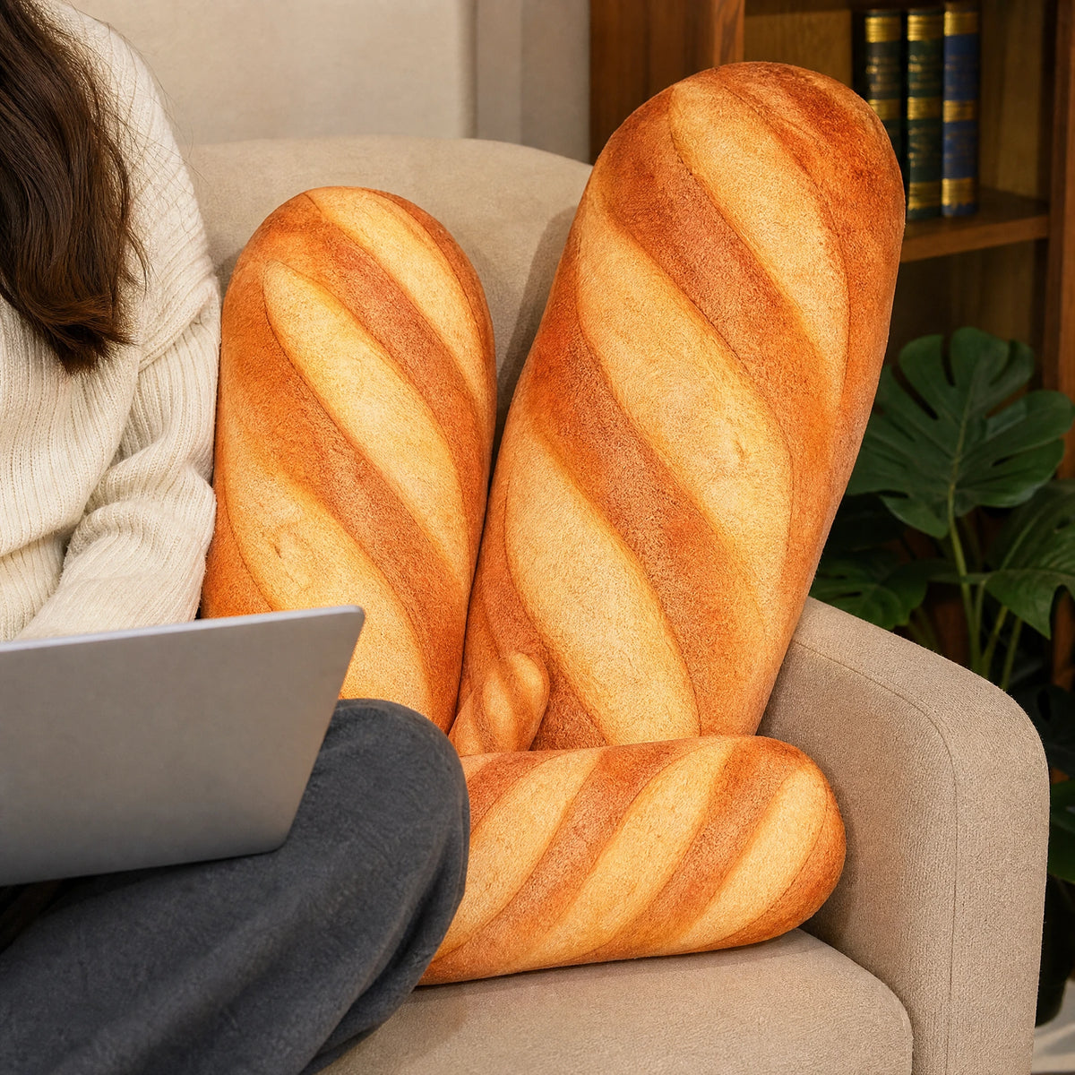 Baguette Plush Pillow in French Bread Shape - Utilisation du produit