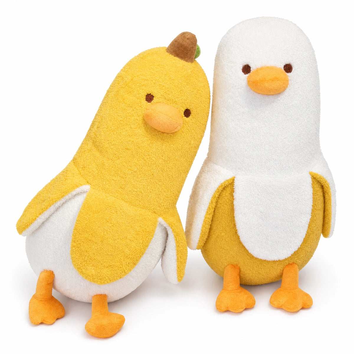 Banana Duck Plush with Soft Fluffy Texture - Fond blanc