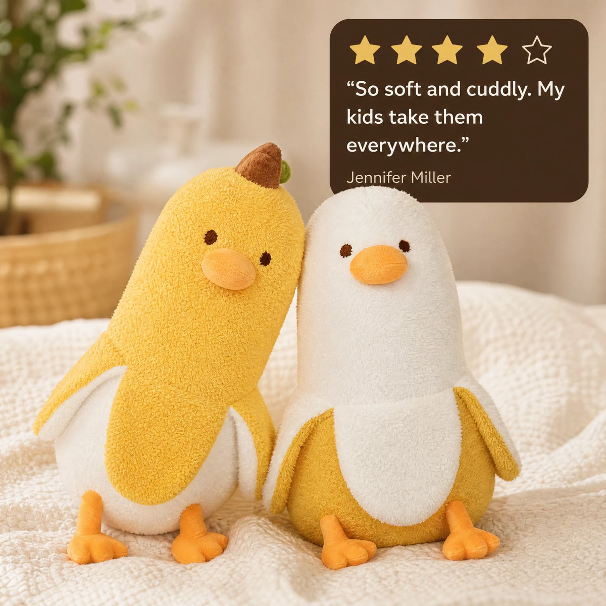 Banana Duck Plush with Soft Fluffy Texture - Image témoignage