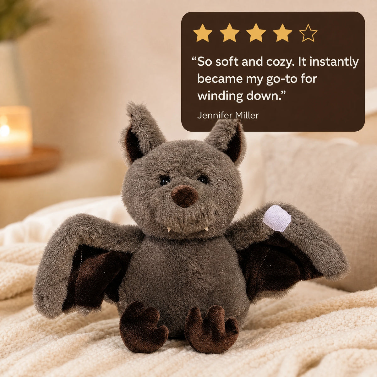 Bat Plush with Opening Wings and Velcro - Image témoignage