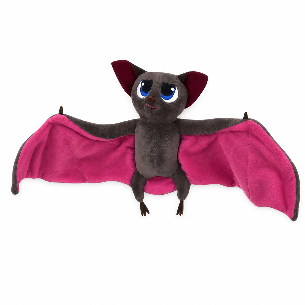 Bat Plush with Wide Fabric Wings and Embroidered Eyes - Fond blanc