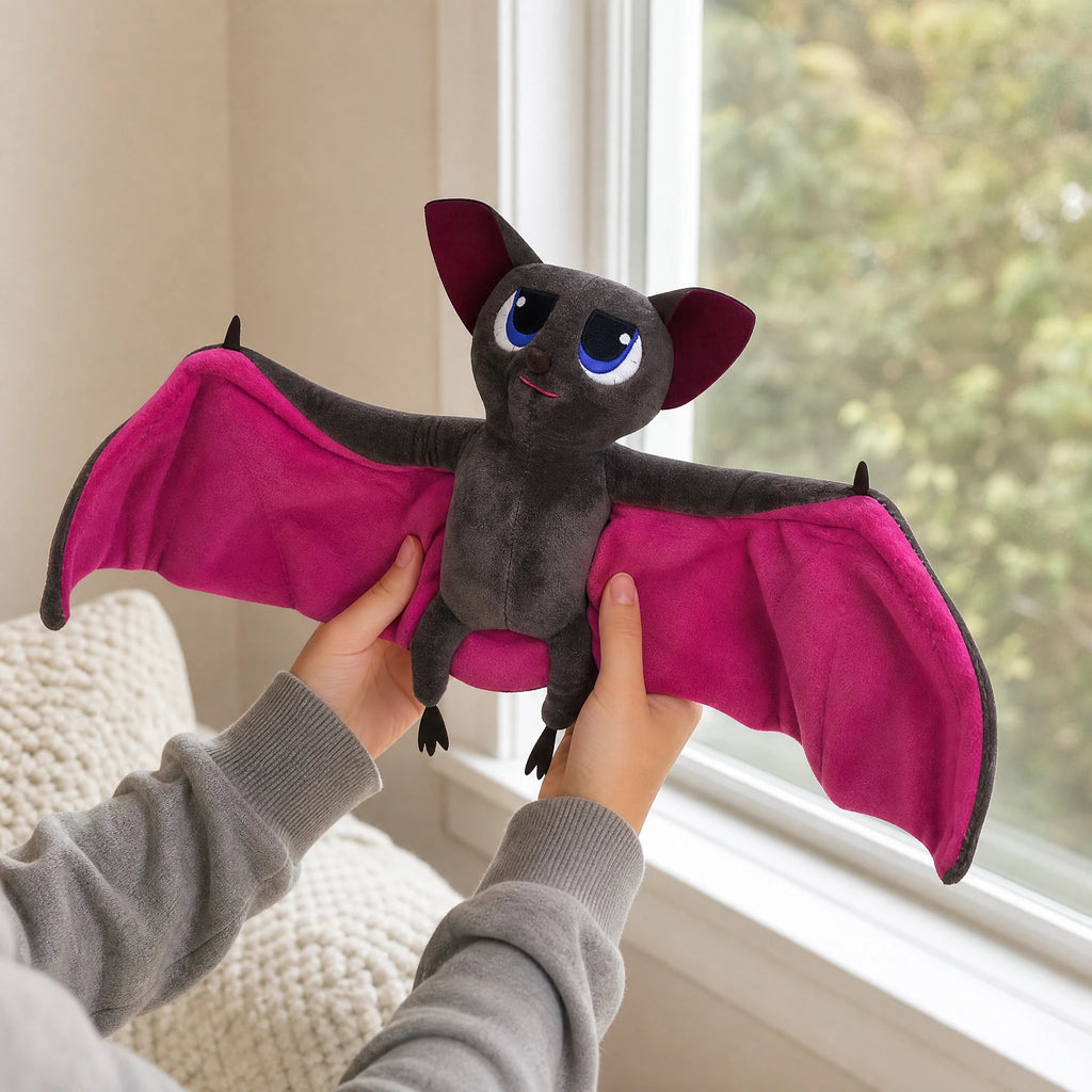 Bat Plush with Wide Fabric Wings and Embroidered Eyes - Utilisation du produit