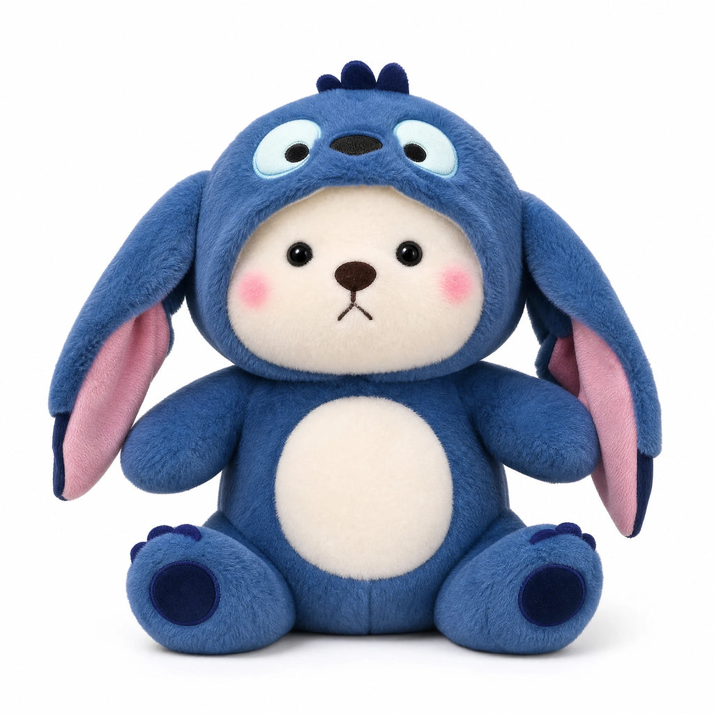 Bear Plush Costume with Removable Donkey Hood - Fond blanc