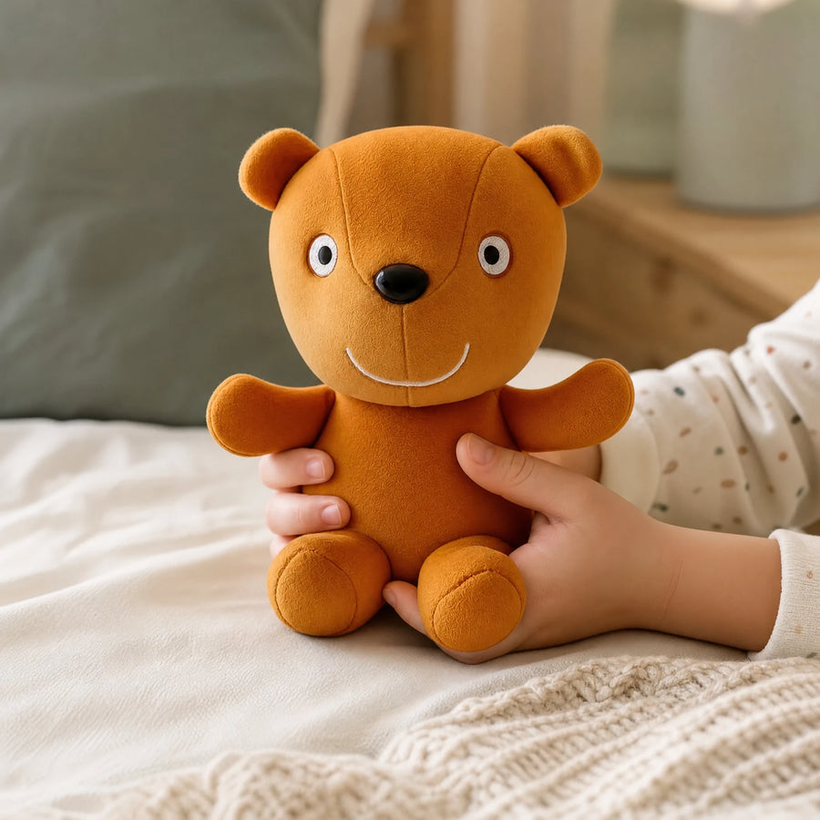 Bear Stuffed Animal with Smiling Face and Soft Fabric - Utilisation du produit