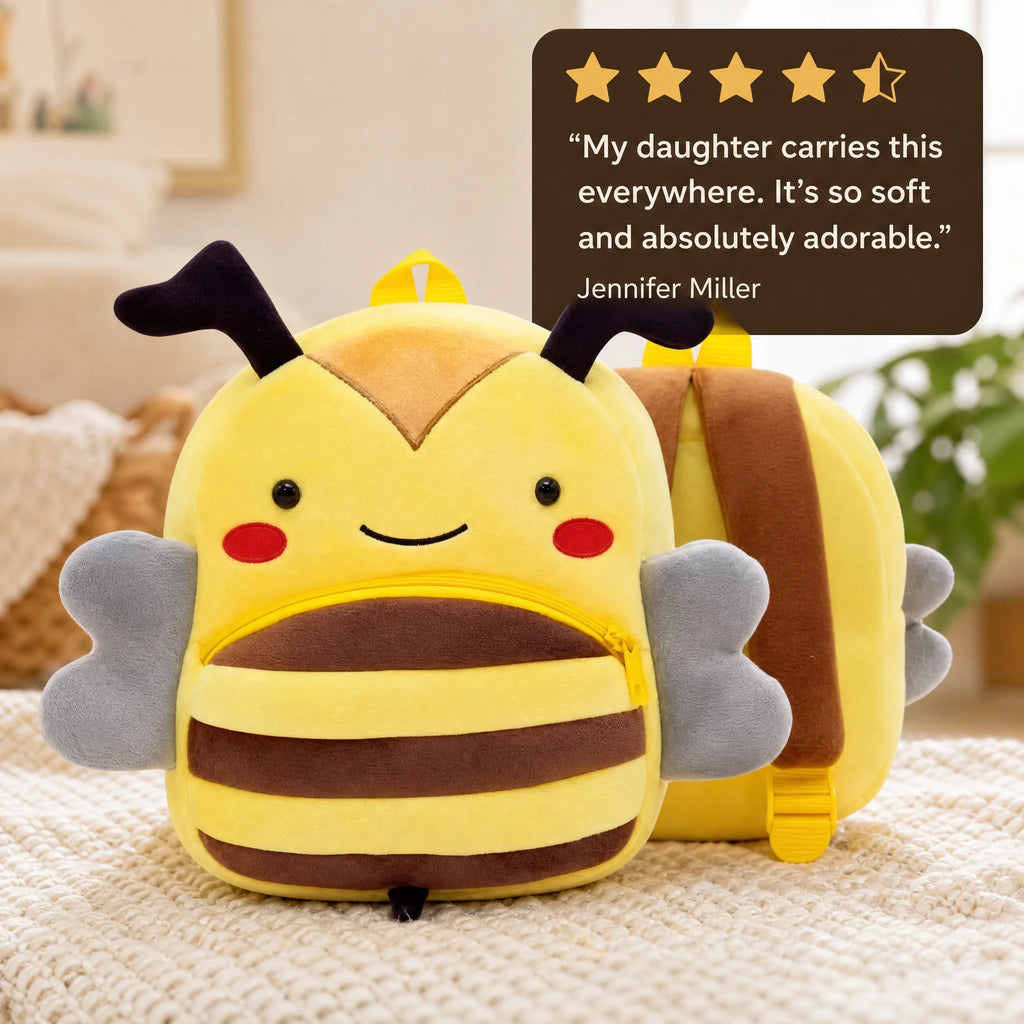 Bee Backpack Kids – Plush Yellow Character Design - Image témoignage