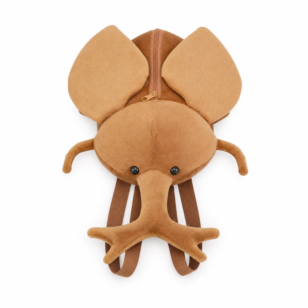 Beetle Plush Backpack with Adjustable Straps - Fond blanc