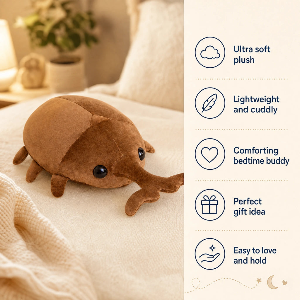 Beetle Plush Toy with Soft Brown Two-Tone Finish - Bénéfices produit