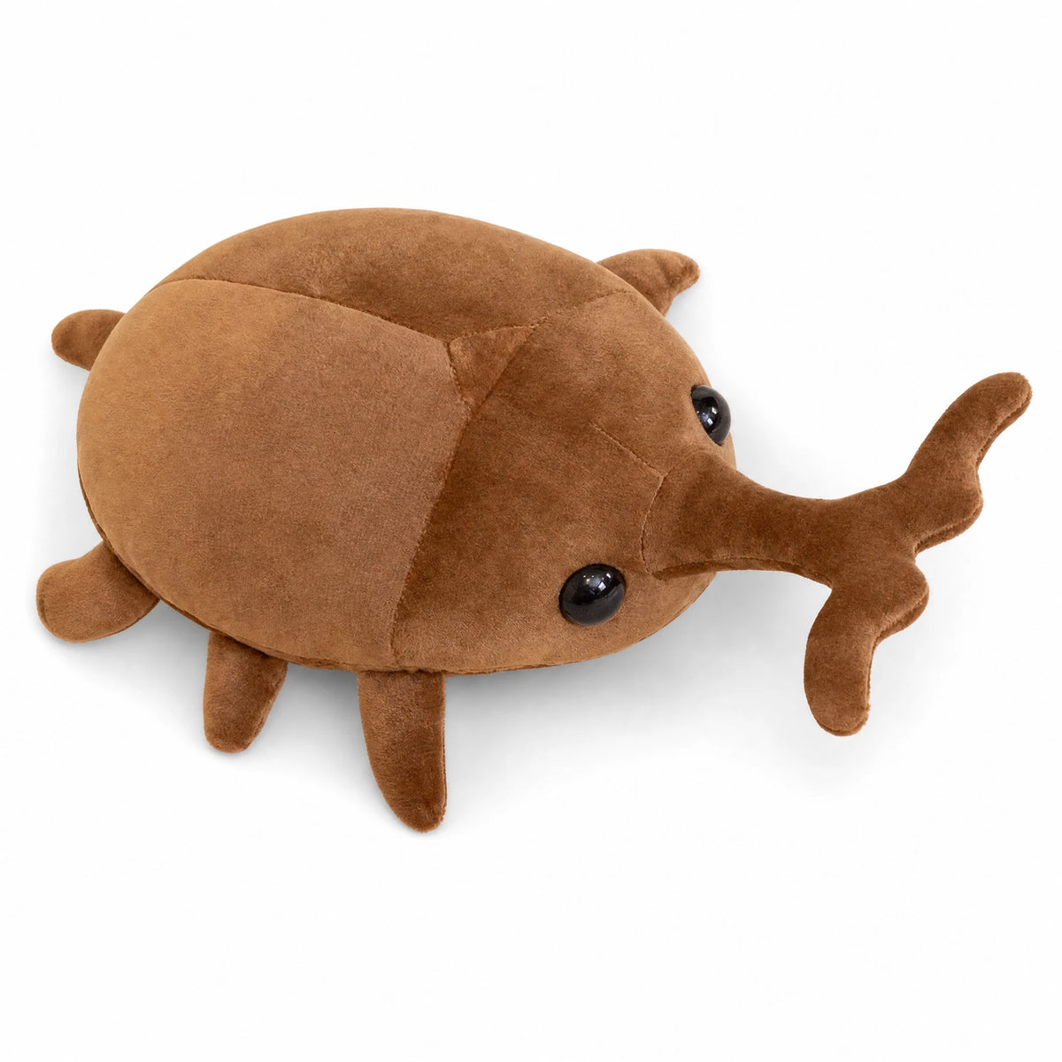 Beetle Plush Toy with Soft Brown Two-Tone Finish - Fond blanc